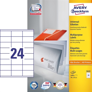 Avery ILC univerzális címke 70 x 35 mm, 2400 db.